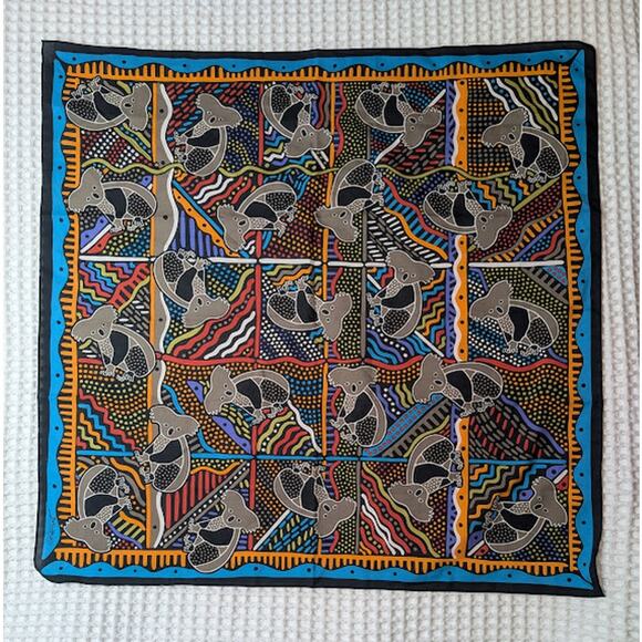 Balarinji Koala Bear Scarf by Fresca Australia Multicolor 26 x 26 inches - Picture 1 of 6